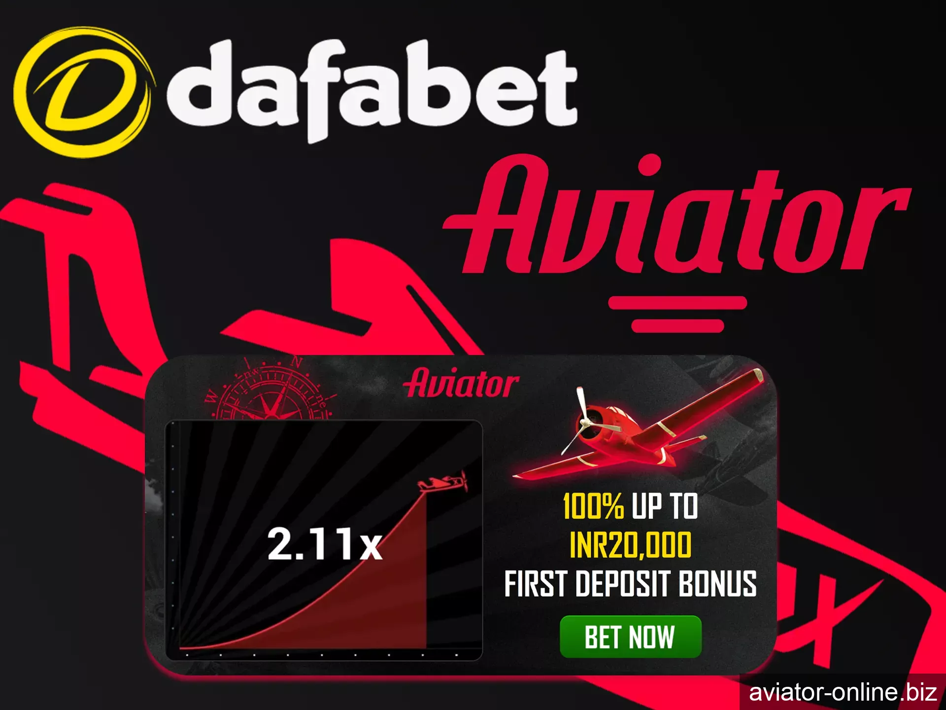Get a first deposit bonus to play Aviator at Dafabet.