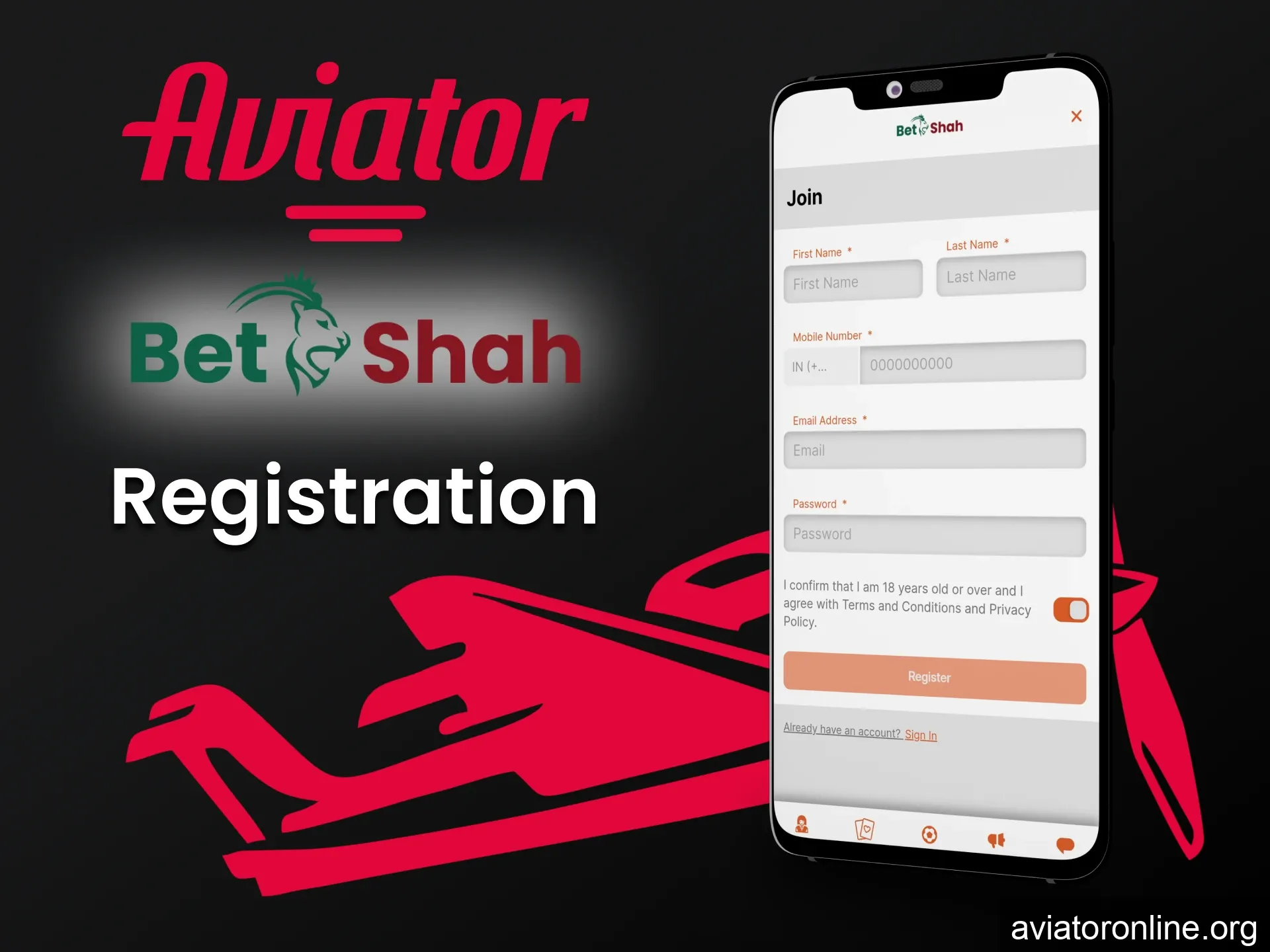 Register on the BetShah app to play Aviator.