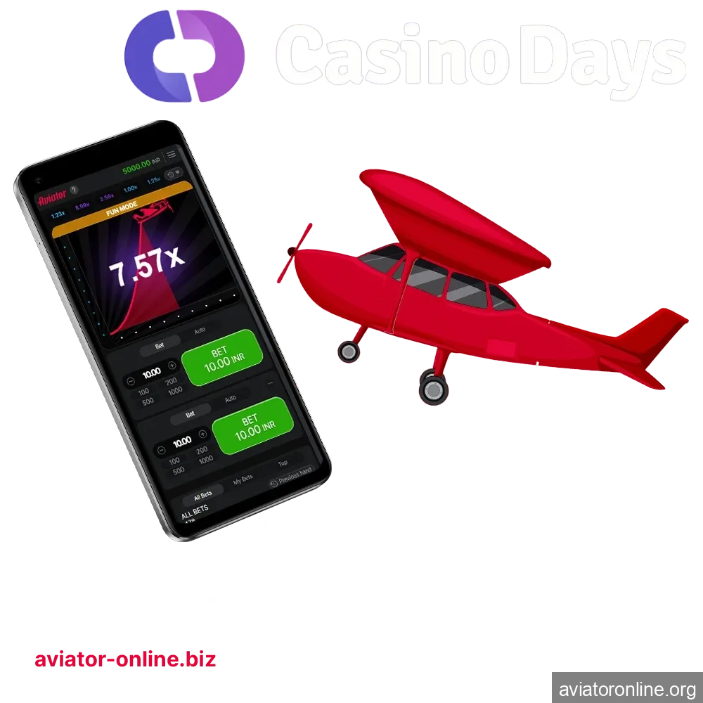 You can access Aviator from anywhere with the Casino Days mobile app.