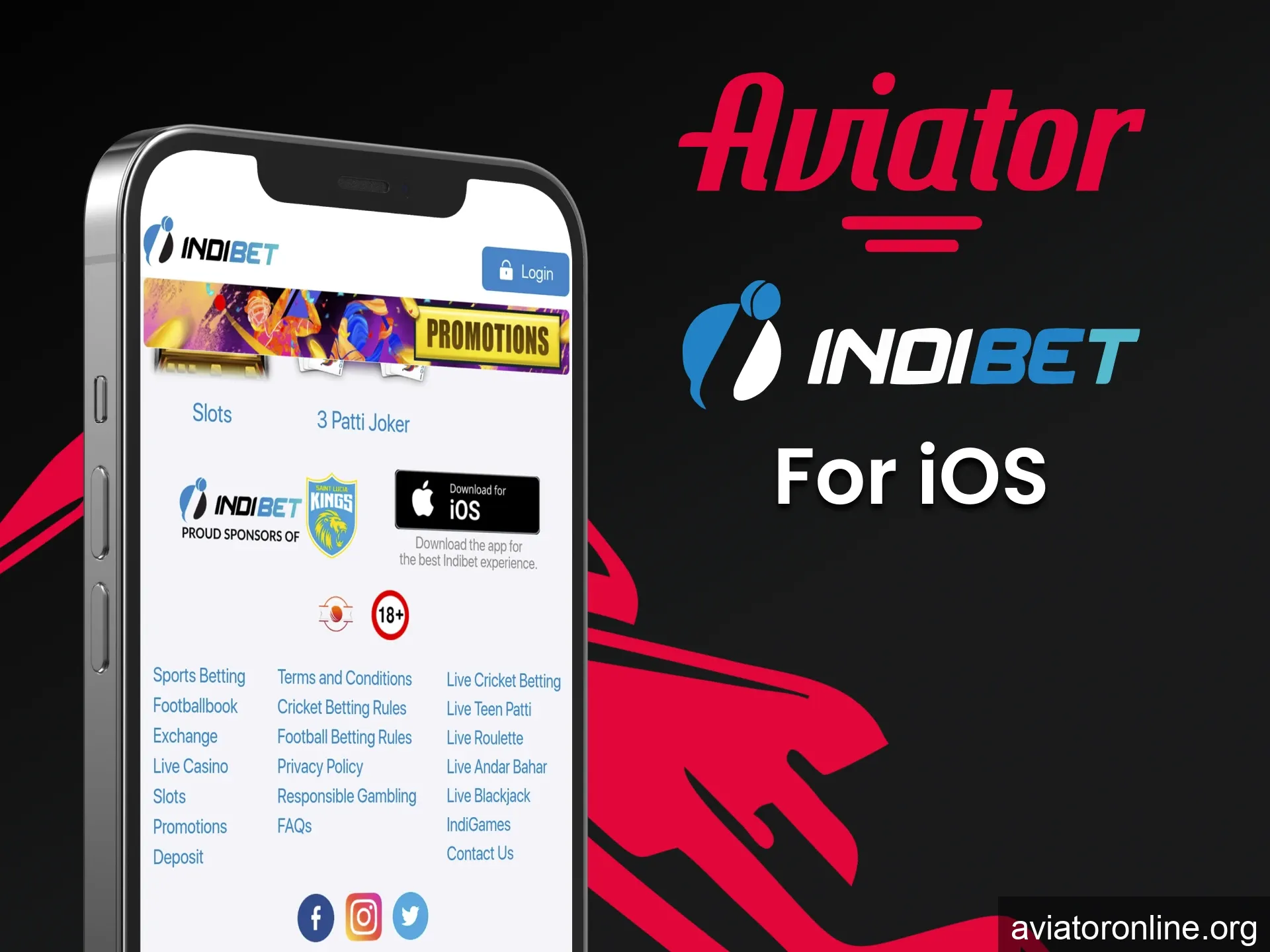 Download the Indibet iOS app to play Aviator.