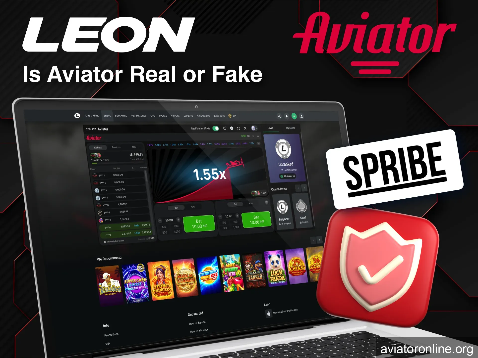 Leon Aviator is a licensed game by trusted provider Spribe.
