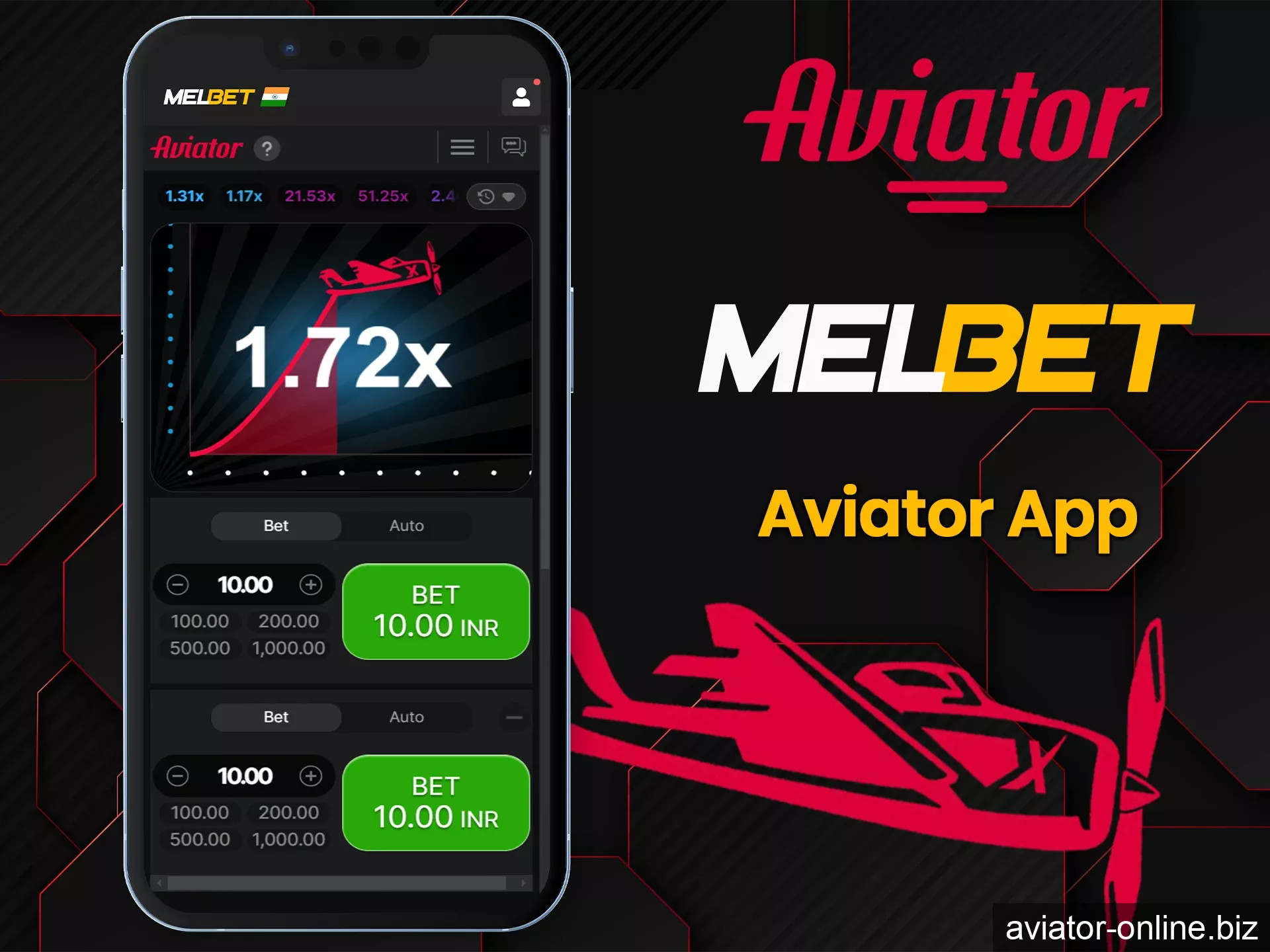 Spend your time with the Aviator game in the Melbet app.