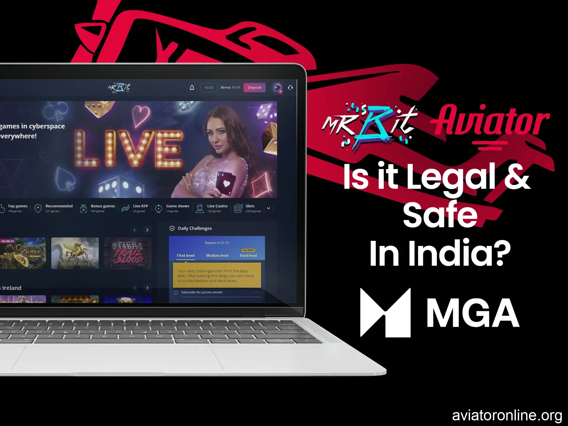 It is legal to play Aviator on Mr. Bit.