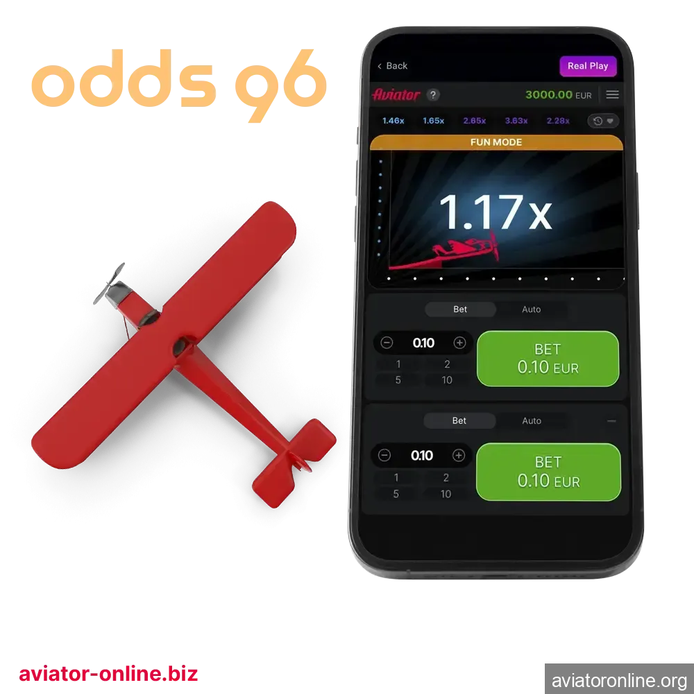 The amazingly handy Odds96 app allows you to play Aviator.