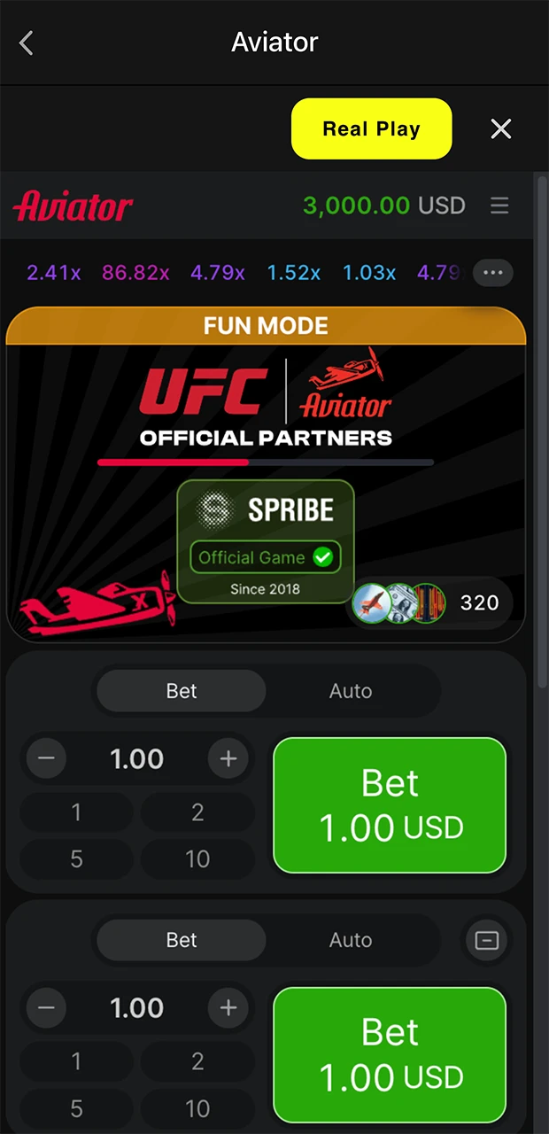 Spend time in the game Aviator with Parimatch.