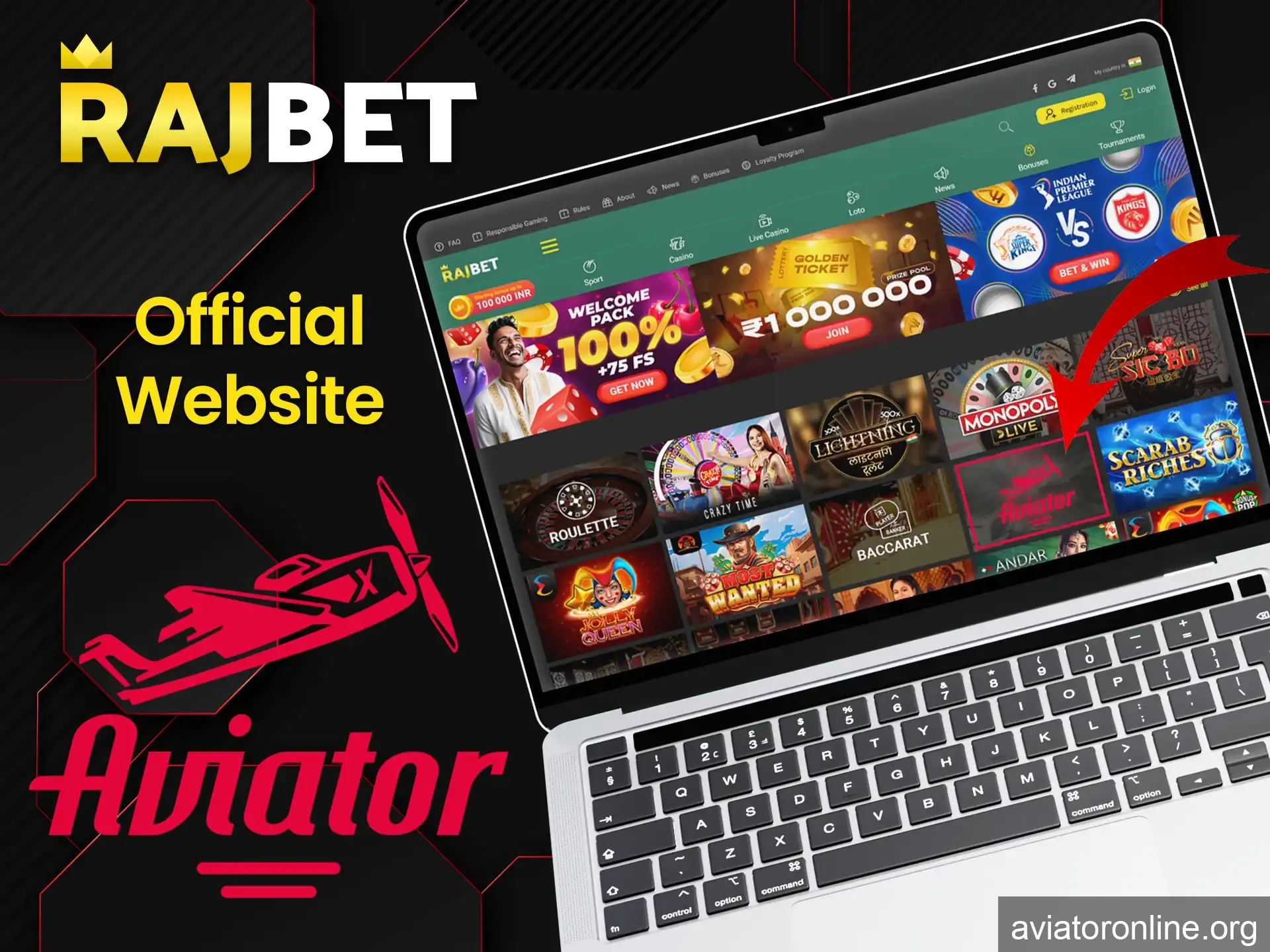 Rajbet's website is adapted for different screens, you can to comfortably play in Aviator.