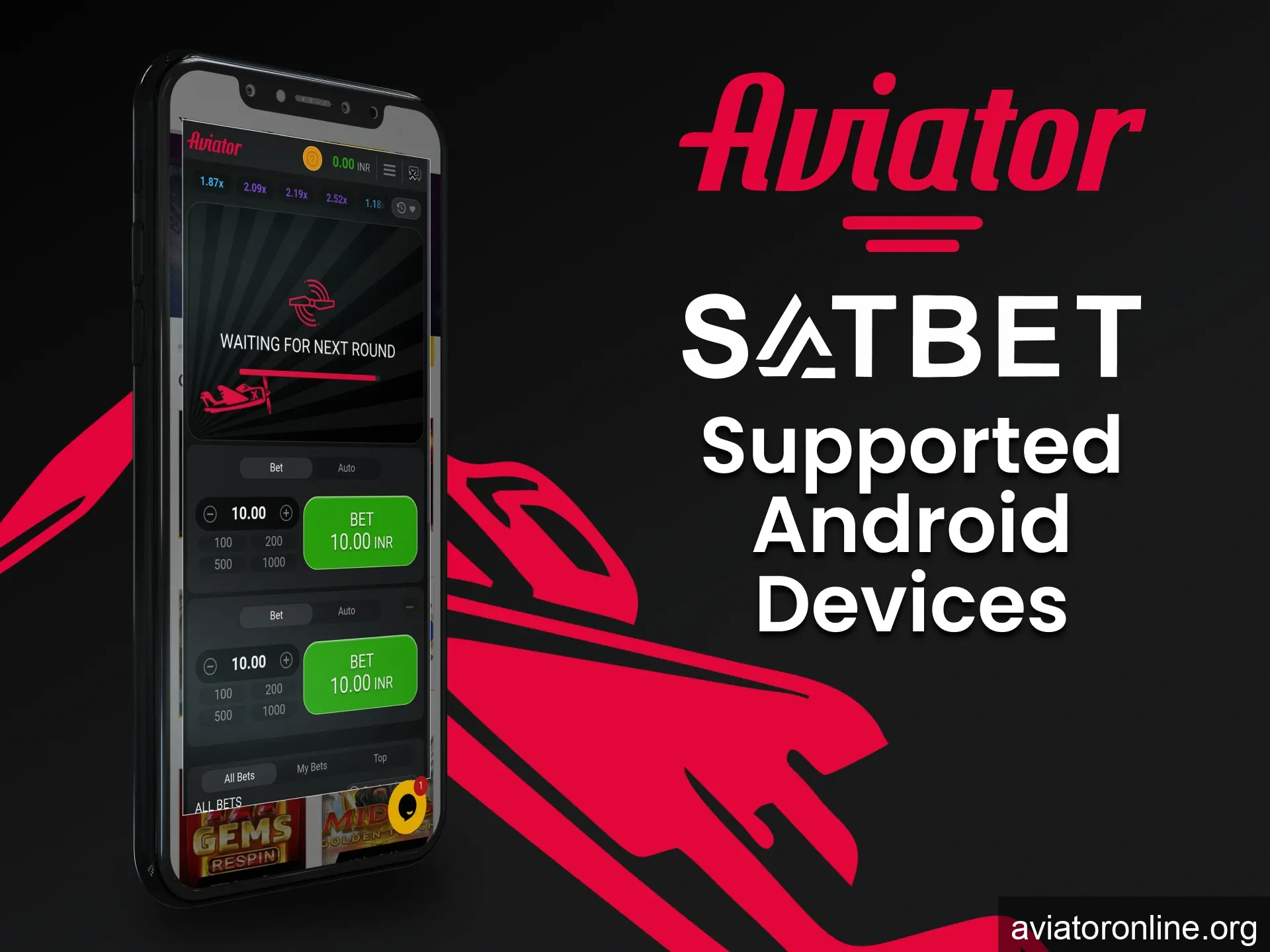 Play Aviator through Android devices.