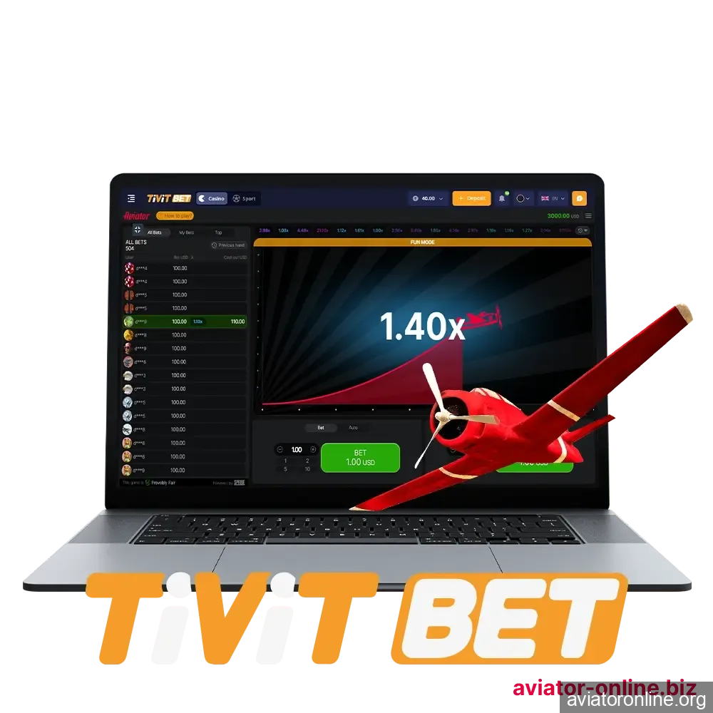 Go to the popular online casino Tivitbet to play Aviator.