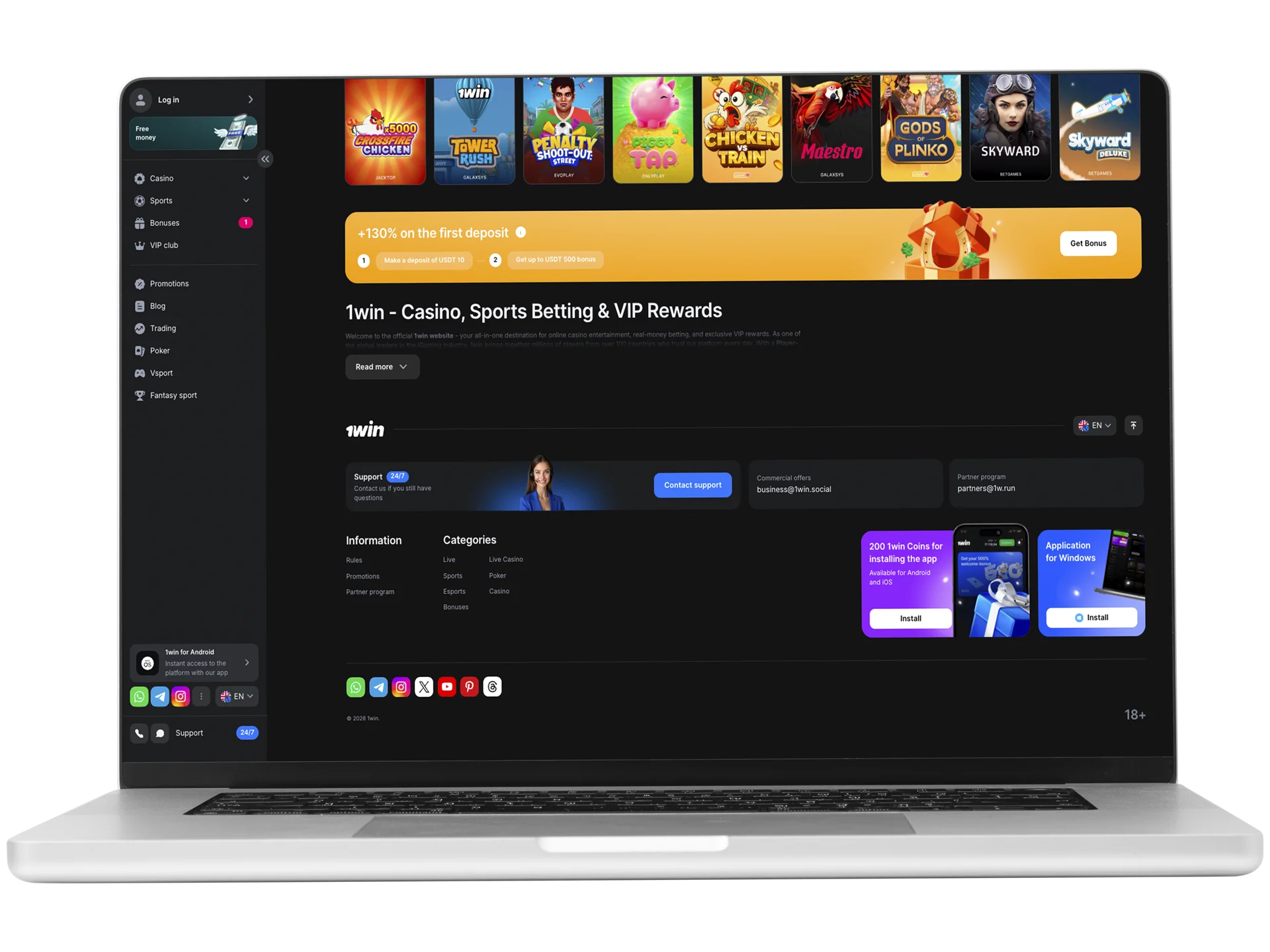Look around the website and find the button with the PC application for playing Aviator.